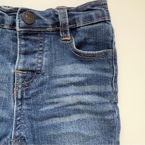 7 For All Mankind Denim Jean shorts cotton spandex stretch snap fly dark Wash - Picture 3 of 11